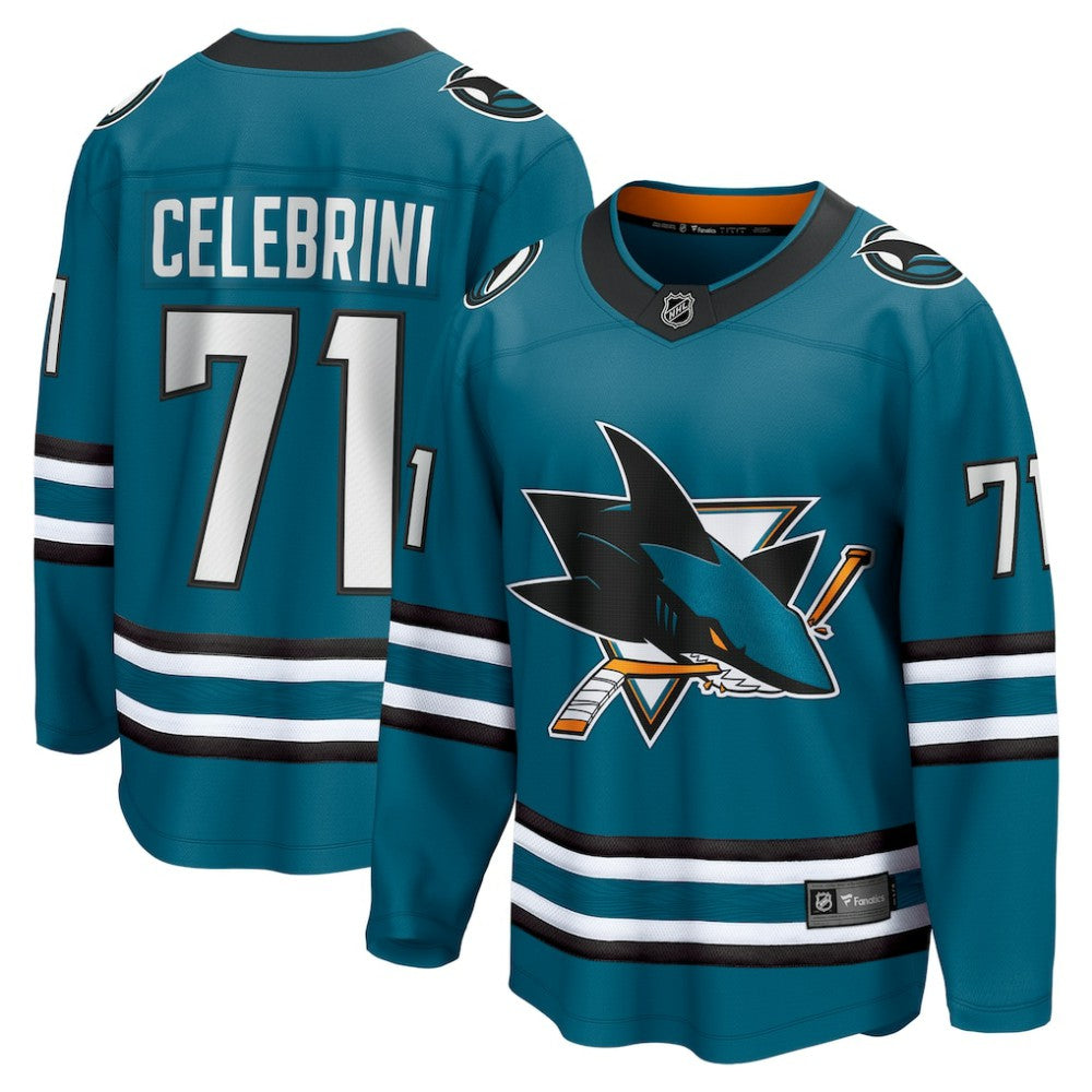 Macklin Celebrini San Jose Sharks Fanatics Home Breakaway Jersey – Teal | NHL Jerseys