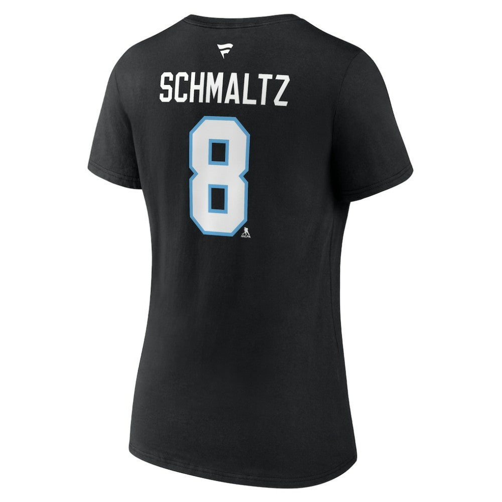 Nick Schmaltz Utah Mammoth - Fanatics Women's Authentic Stack Name & Number V-Neck T-Shirt Black