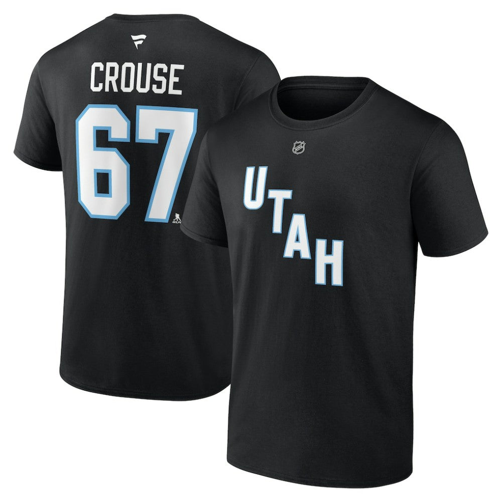 Lawson Crouse Utah Mammoth - Fanatics Authentic Stack Name & Number T-Shirt Black