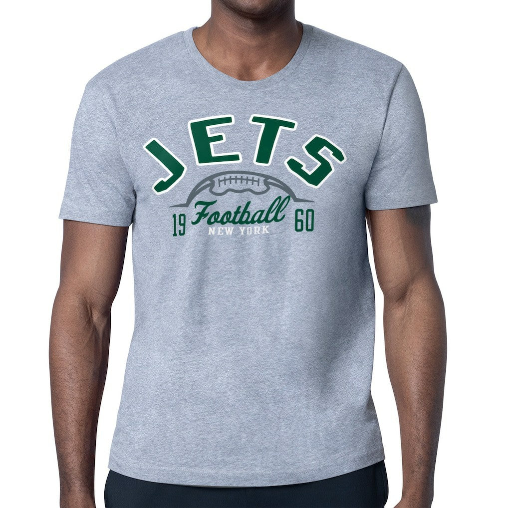 New York Jets Starter Half Ball Logo T-Shirt Heather Gray - NFL