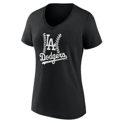 Los Angeles Dodgers Women's Fastball V-Neck T-Shirt Lifestyle