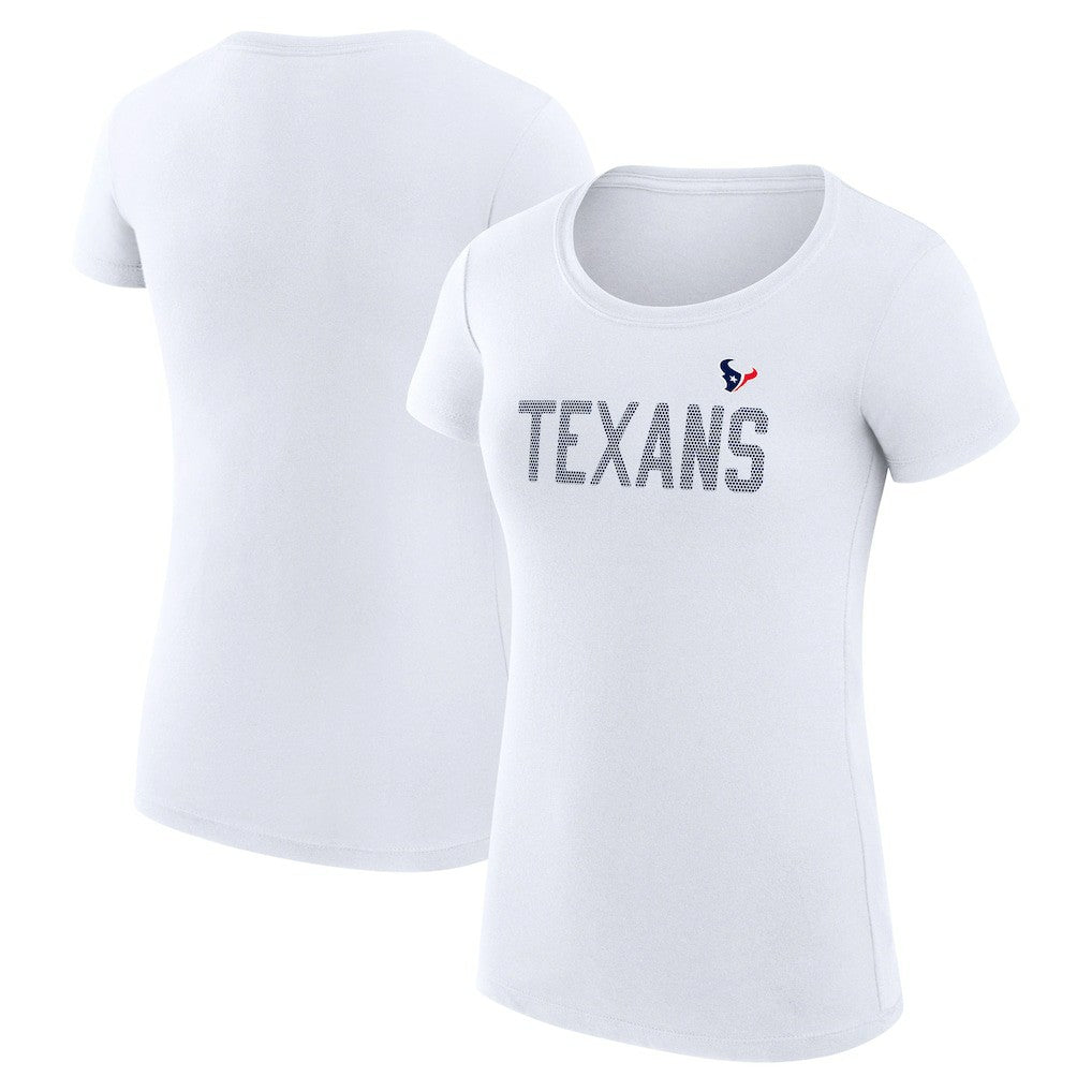 Houston Texans G-III 4Her by Carl Banks Women's Super-Slim Fit Lightweight Dot Print T-Shirt White - NFL