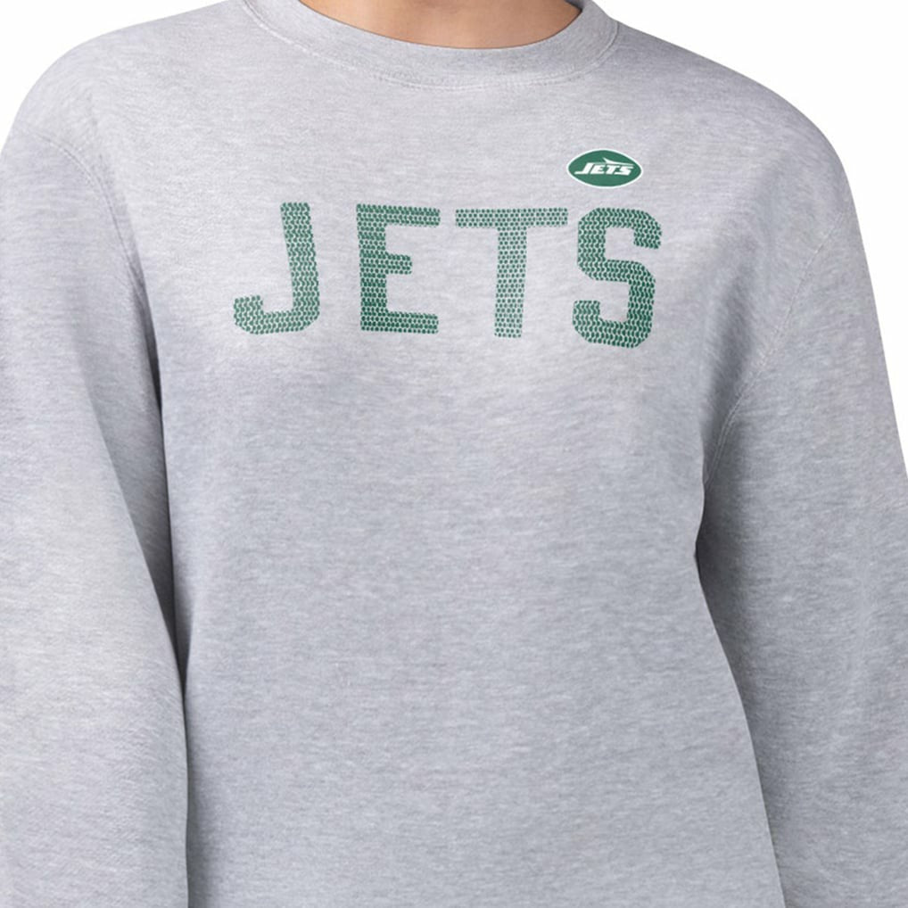 New York Jets G-III 4Her by Carl Banks Women's Dot Print Fleece Pullover Sweatshirt Heather Gray - NFL