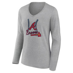 Atlanta Braves Women's Fastball Long Sleeve V-Neck T-Shirt Online