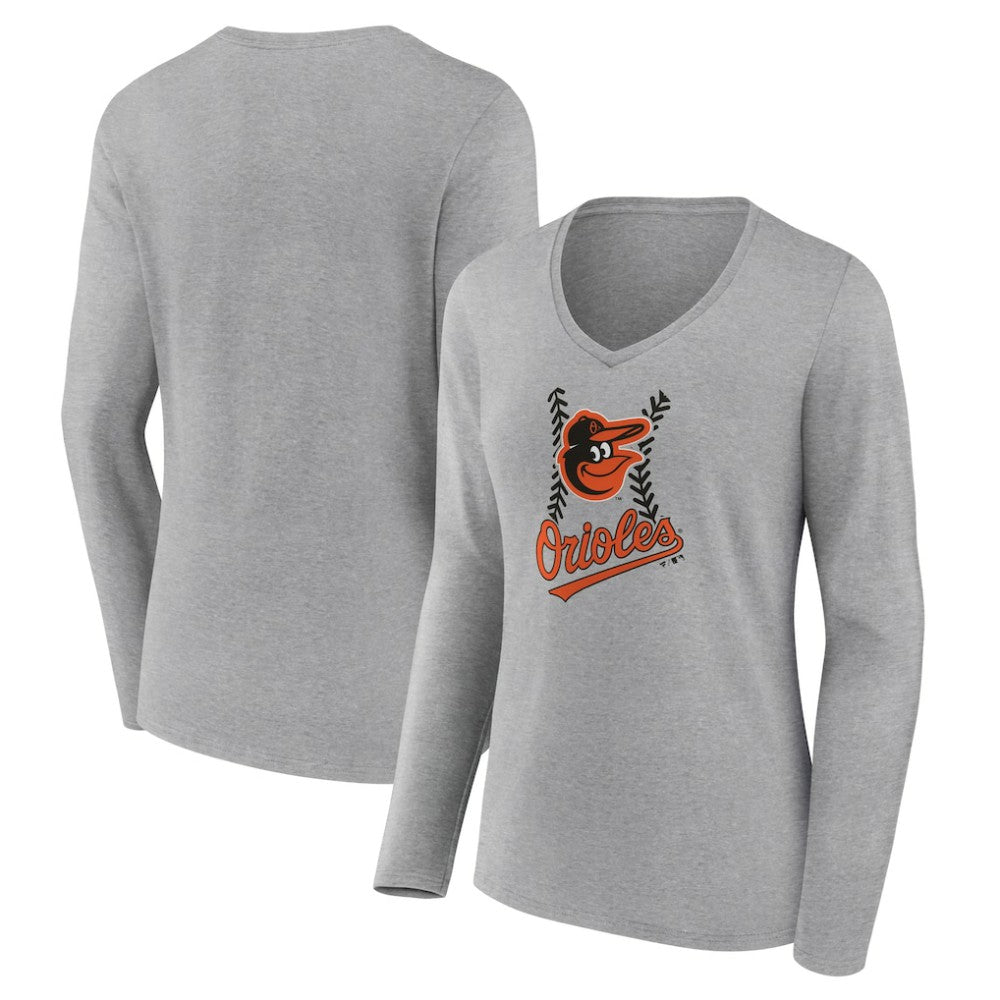 Baltimore Orioles Women's Fastball Long Sleeve V-Neck T-Shirt Online