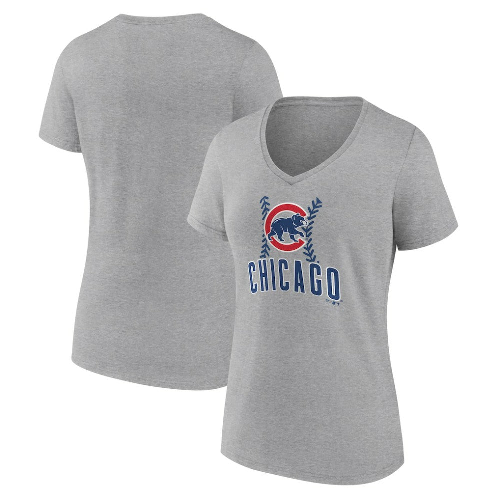 Chicago Cubs Women's Fastball V-Neck T-Shirt Clearance
