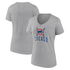 Chicago Cubs Women's Fastball V-Neck T-Shirt Clearance