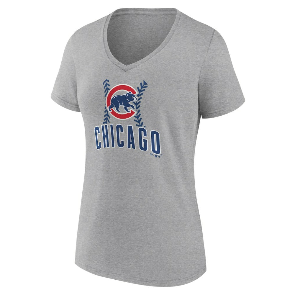 Chicago Cubs Women's Fastball V-Neck T-Shirt Clearance