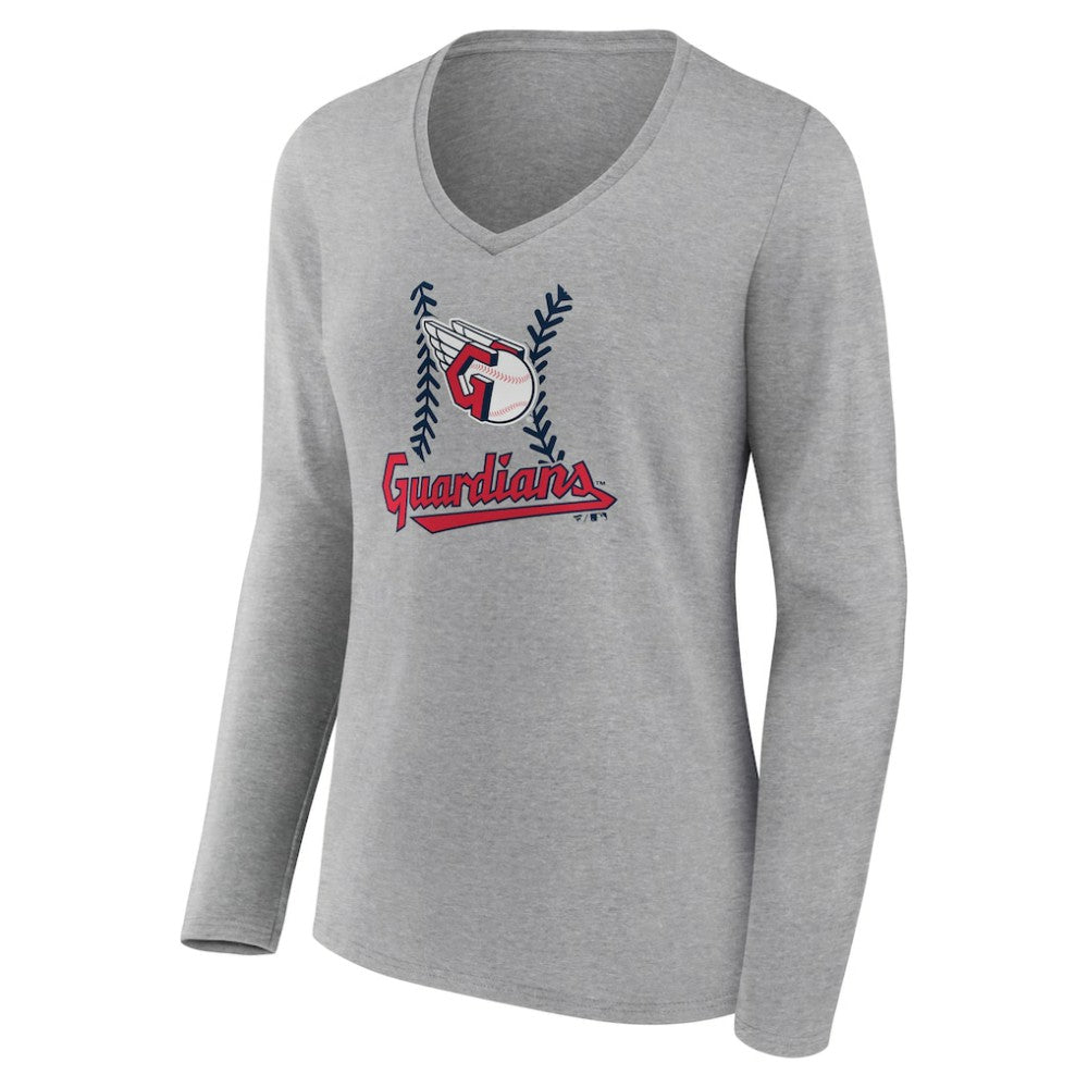 Cleveland Guardians Women's Fastball Long Sleeve V-Neck T-Shirt for sale