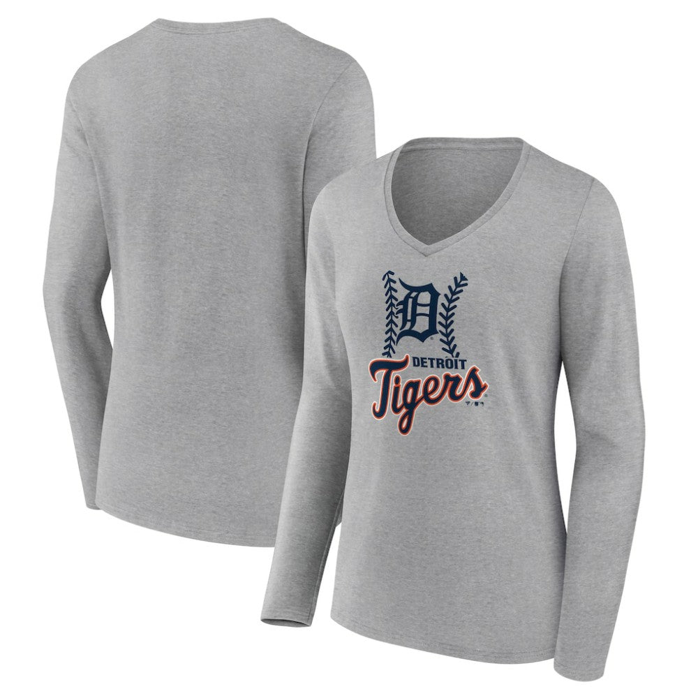 Detroit Tigers Women's Fastball Long Sleeve V-Neck T-Shirt Near Me