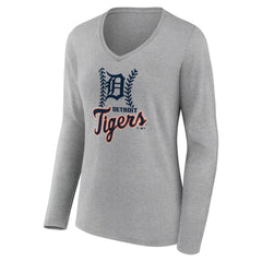 Detroit Tigers Women's Fastball Long Sleeve V-Neck T-Shirt Near Me