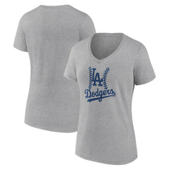 Los Angeles Dodgers Women's Fastball V-Neck T-Shirt Lifestyle