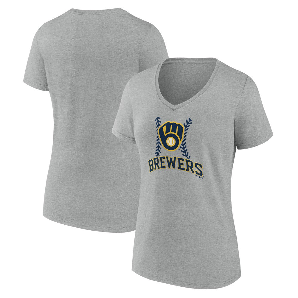 Milwaukee Brewers Women's Fastball V-Neck T-Shirt Clearance