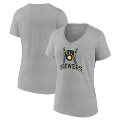 Milwaukee Brewers Women's Fastball V-Neck T-Shirt Clearance