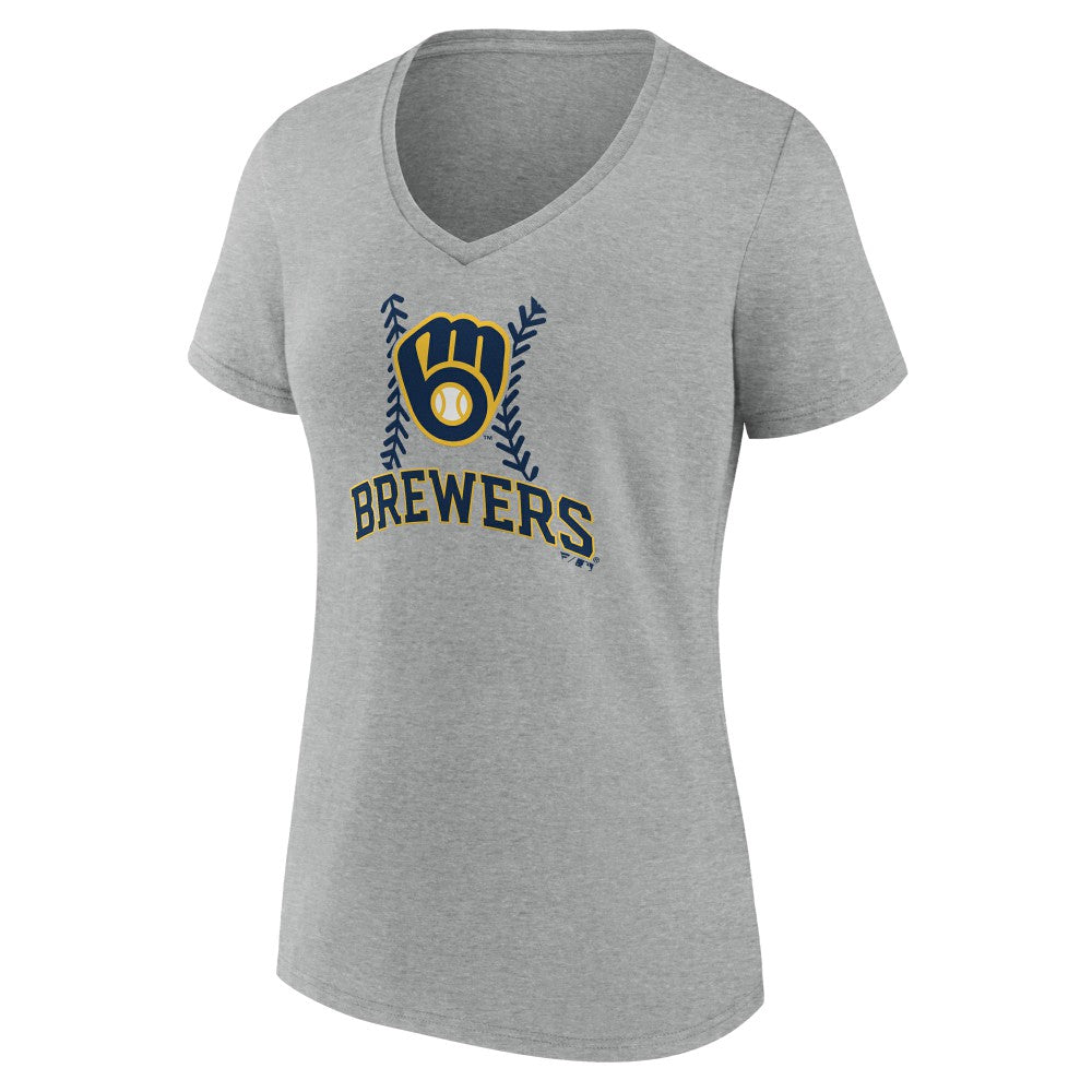 Milwaukee Brewers Women's Fastball V-Neck T-Shirt Clearance