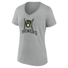 Milwaukee Brewers Women's Fastball V-Neck T-Shirt Clearance