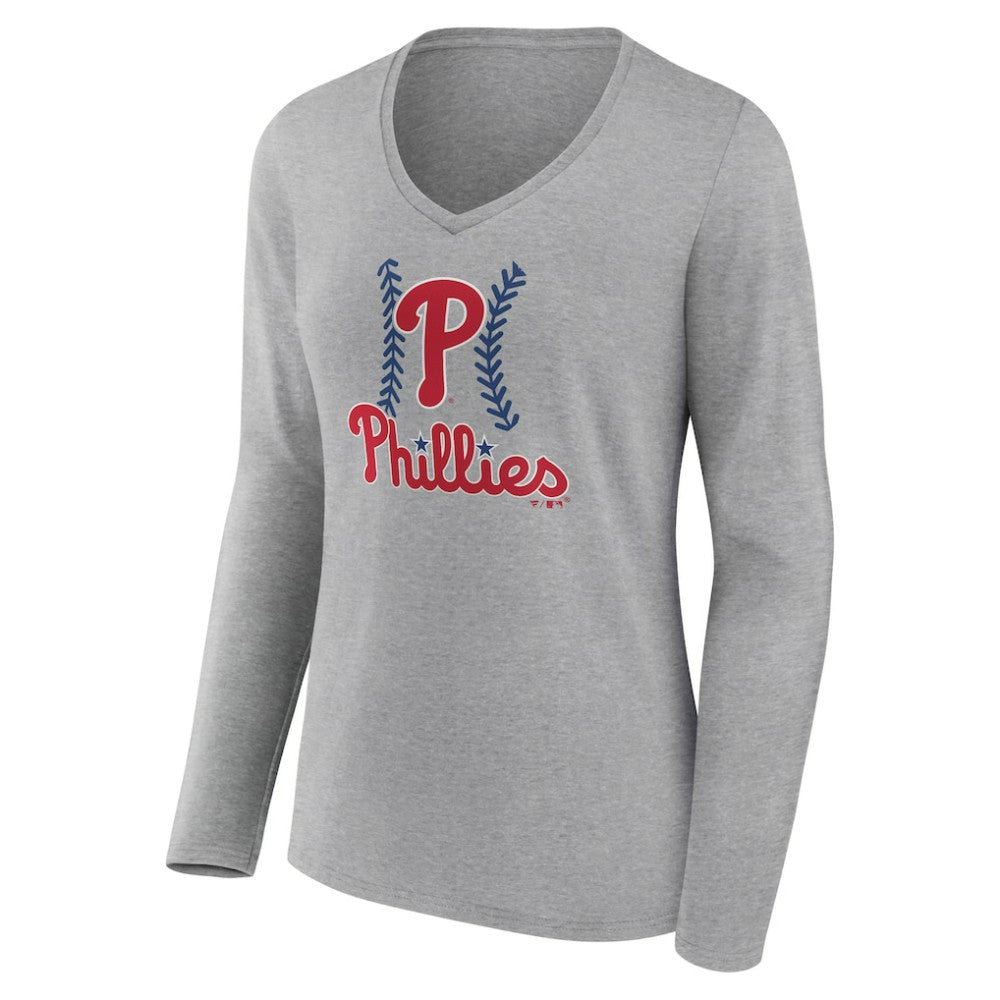 Philadelphia Phillies Women's Fastball Long Sleeve V-Neck T-Shirt Online