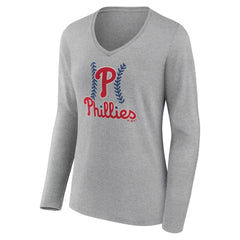 Philadelphia Phillies Women's Fastball Long Sleeve V-Neck T-Shirt Online