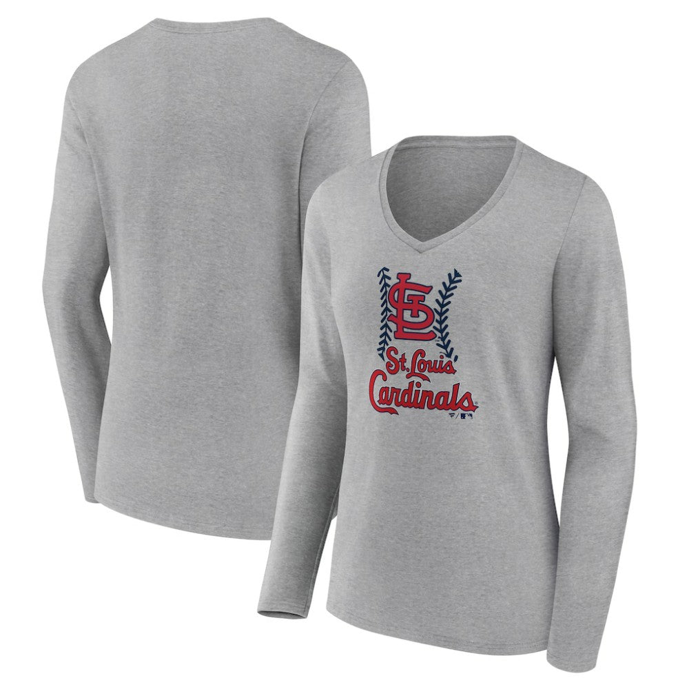 St. Louis Cardinals Women's Fastball Long Sleeve V-Neck T-Shirt Online