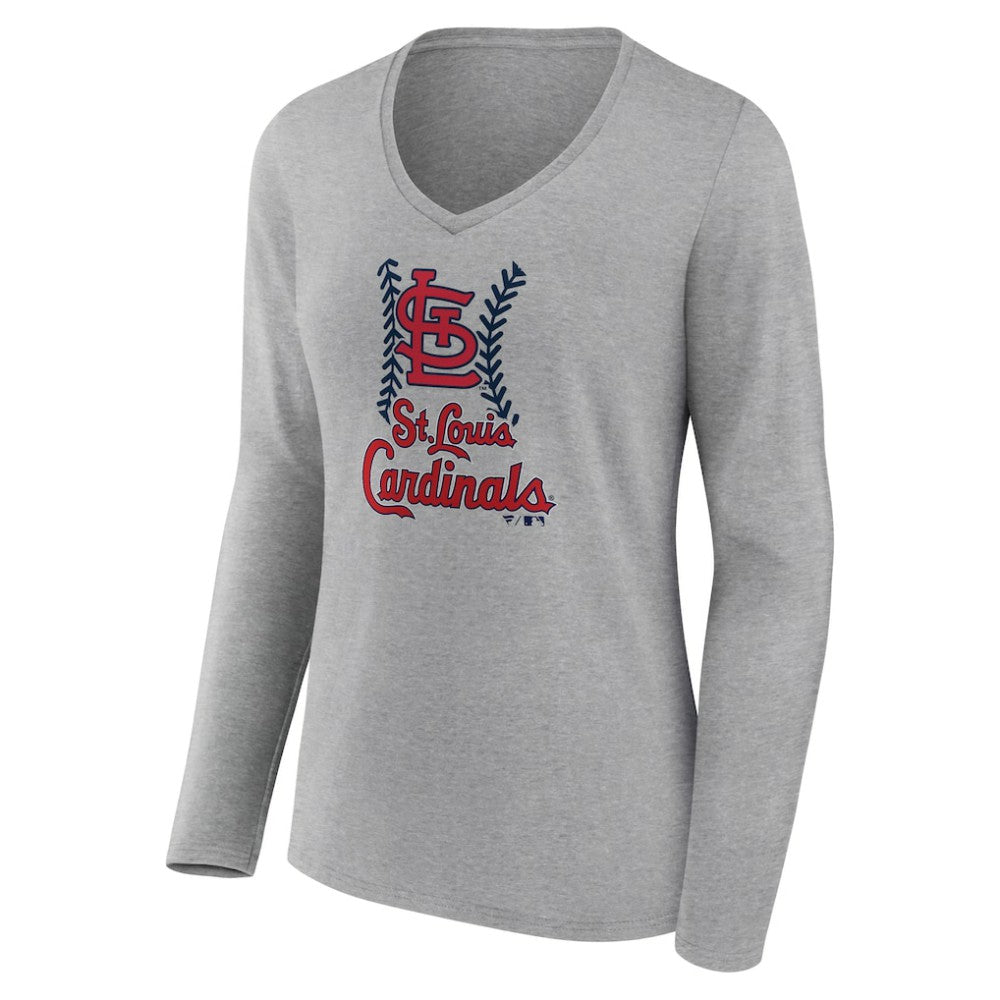 St. Louis Cardinals Women's Fastball Long Sleeve V-Neck T-Shirt Online