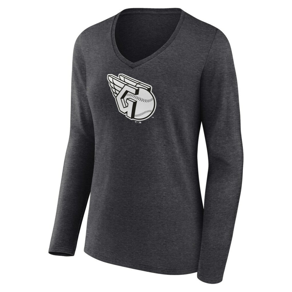 Cleveland Guardians Women's Monochrome Long Sleeve V-Neck T-Shirt discount