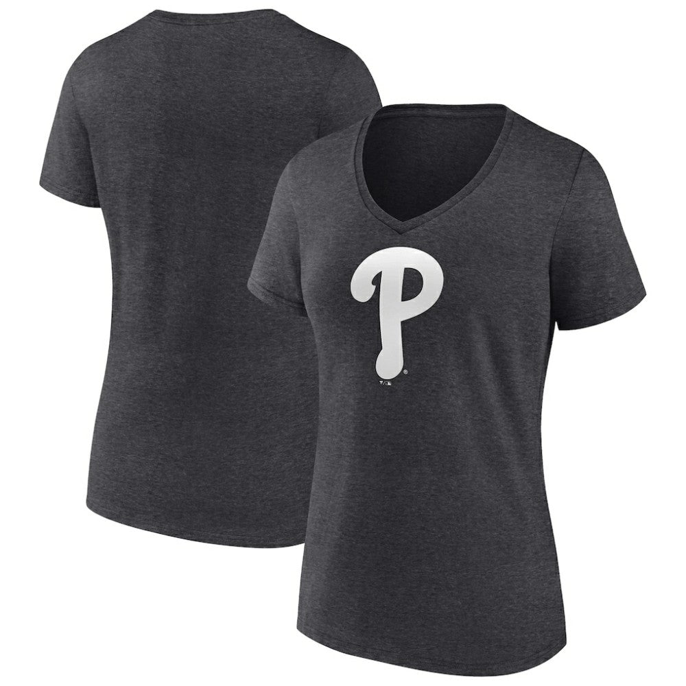 Philadelphia Phillies Women's Monochrome V-Neck T-Shirt for sale