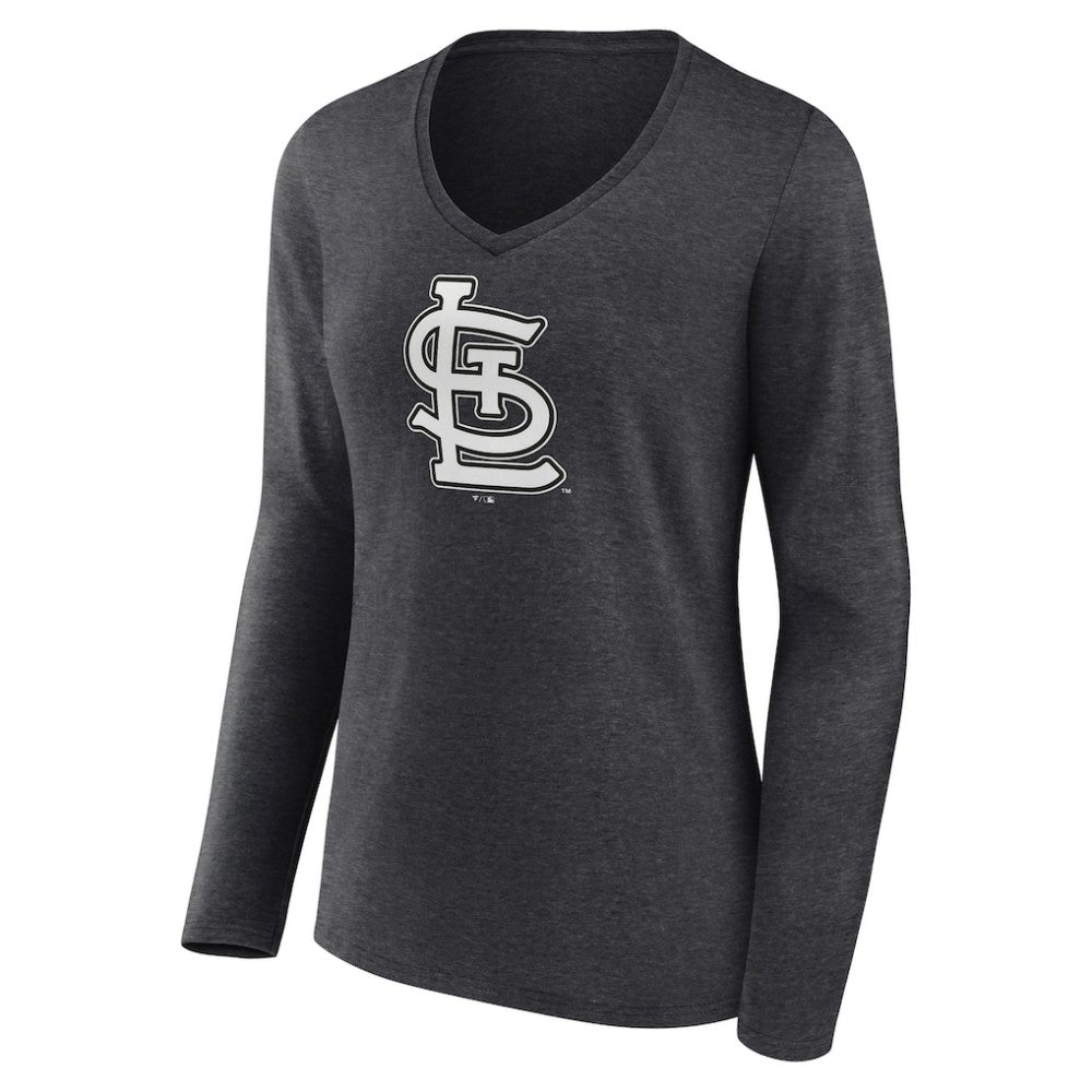 St. Louis Cardinals Women's Monochrome Long Sleeve V-Neck T-Shirt Sale