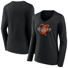 Baltimore Orioles Women's Stellar Long Sleeve V-Neck T-Shirt Sale