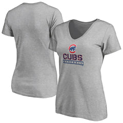 Chicago Cubs Women's Evanston Stencil V-Neck T-Shirt Online