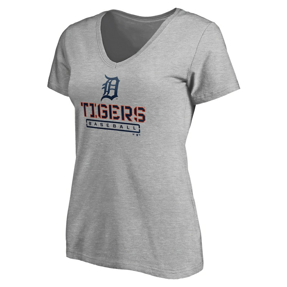 Detroit Tigers Women's Evanston Stencil V-Neck T-Shirt Lifestyle