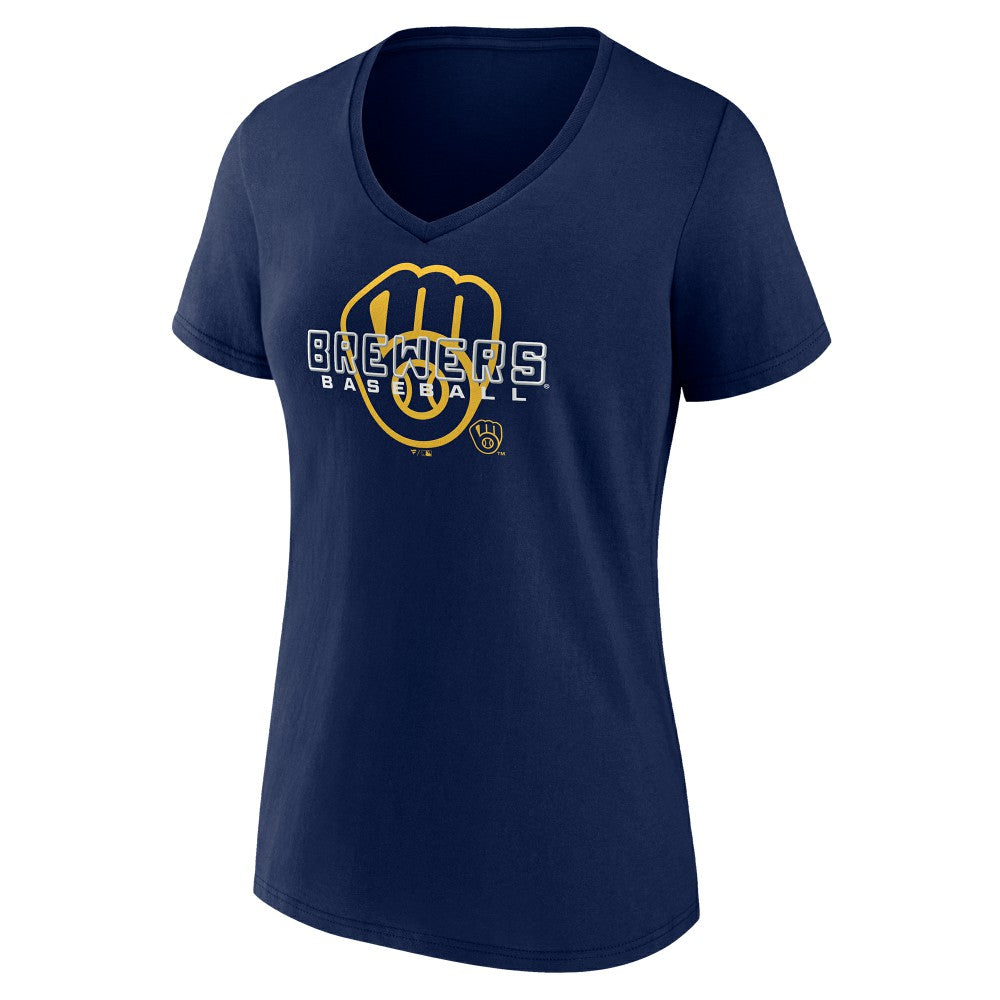 Milwaukee Brewers Women's Stellar V-Neck T-Shirt Clearance