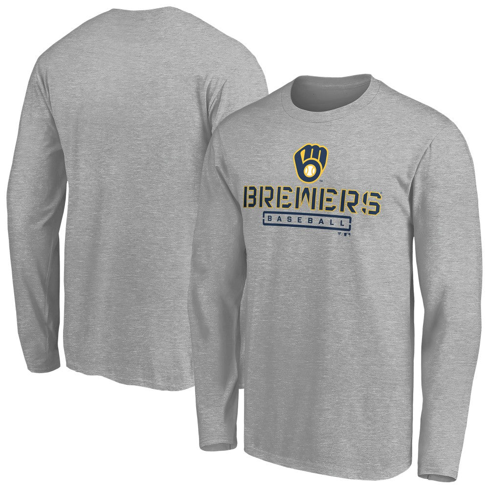 Milwaukee Brewers Evanston Stencil Long Sleeve T-Shirt discount