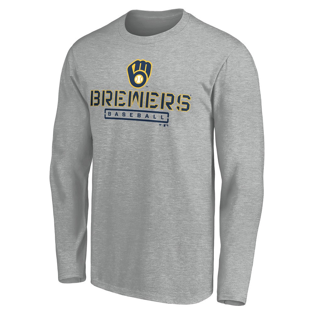 Milwaukee Brewers Evanston Stencil Long Sleeve T-Shirt discount