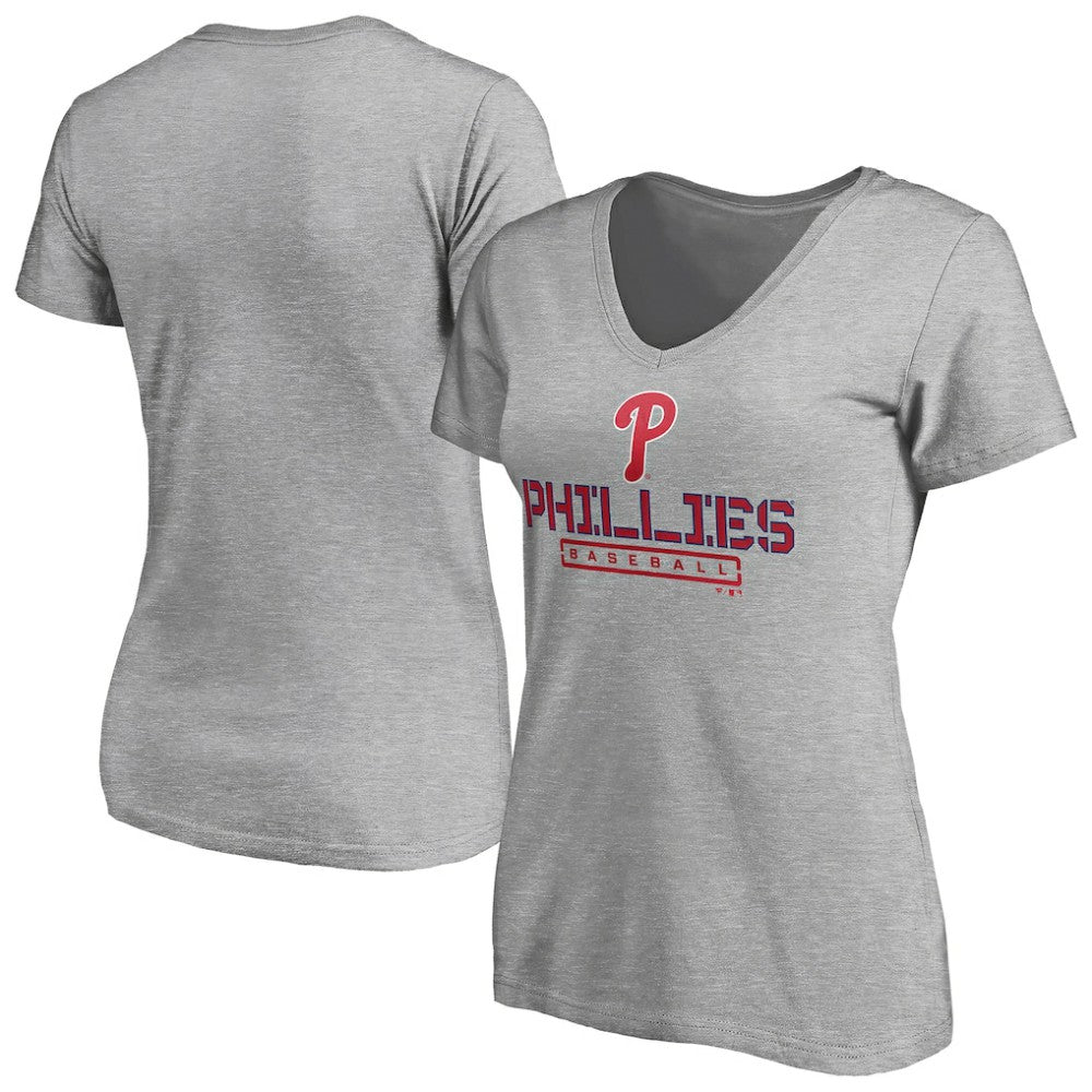 Philadelphia Phillies Women's Evanston Stencil V-Neck T-Shirt for sale