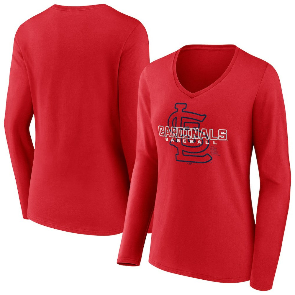 St. Louis Cardinals Women's Stellar Long Sleeve V-Neck T-Shirt Clearance