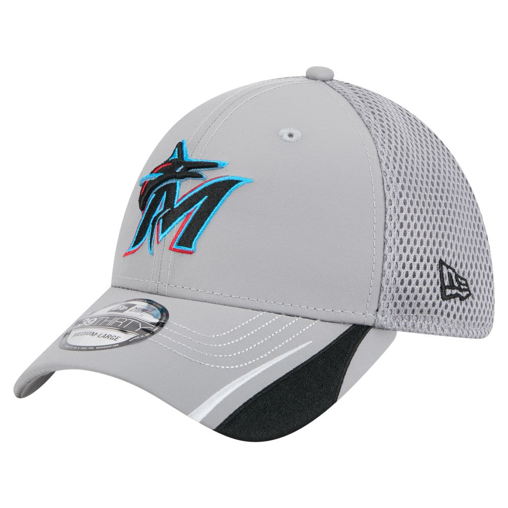 Miami Marlins New Era Linear 39THIRTY Flex Hat Lifestyle