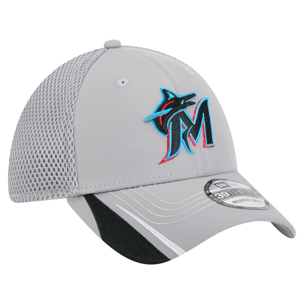 Miami Marlins New Era Linear 39THIRTY Flex Hat Lifestyle