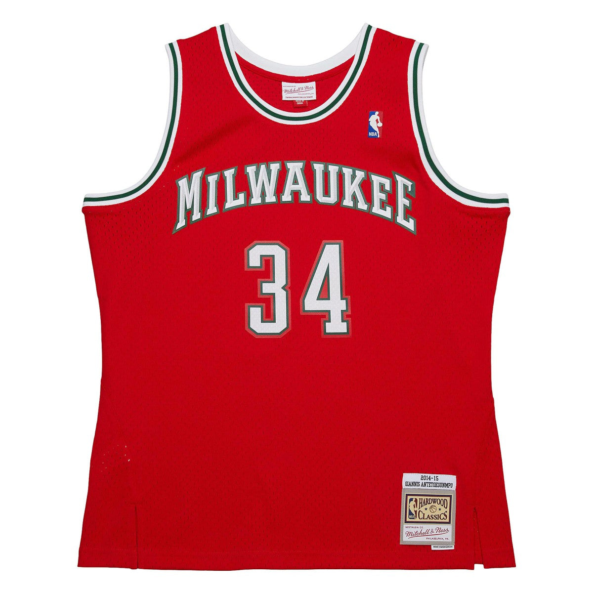 Mitchell & Ness - Giannis Antetokounmpo Milwaukee Bucks 2014/15 Hardwood Classics Swingman Jersey - Red