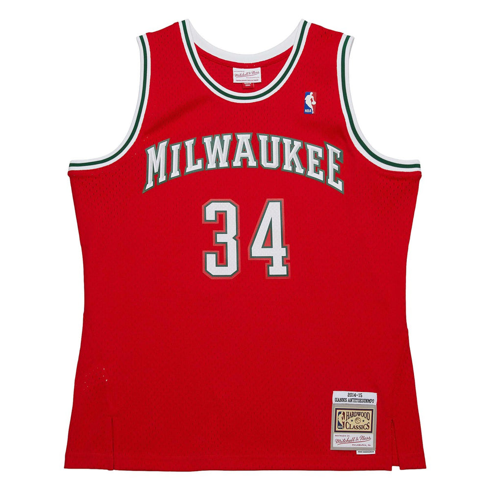 Mitchell & Ness - Giannis Antetokounmpo Milwaukee Bucks 2014/15 Hardwood Classics Swingman Jersey - Red