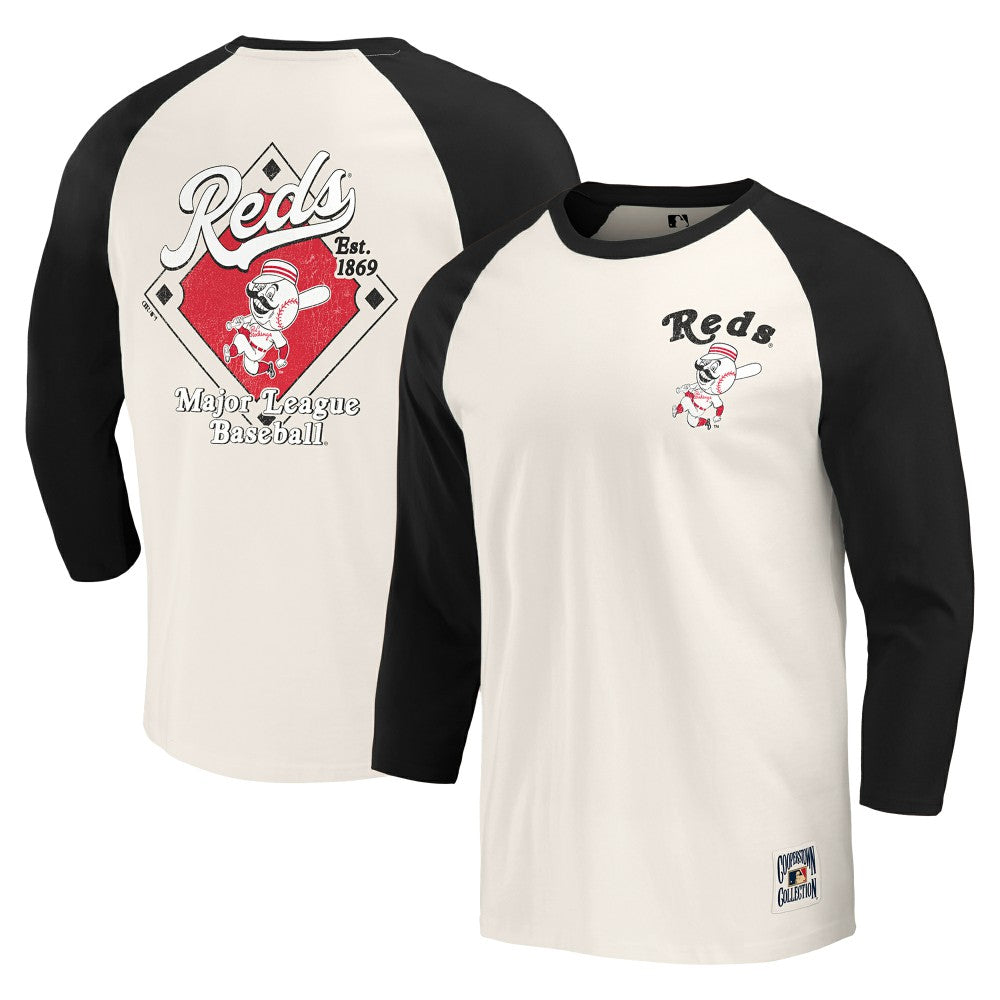 Cincinnati Reds Darius Rucker Collection by Fanatics Cooperstown Collection Raglan 3/4-Sleeve T-Shirt Online