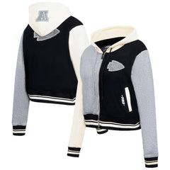 Kansas City Chiefs Pro Standard Women's Reverse French Terry Colorblock Full-Zip Hoodie Gray - NFL