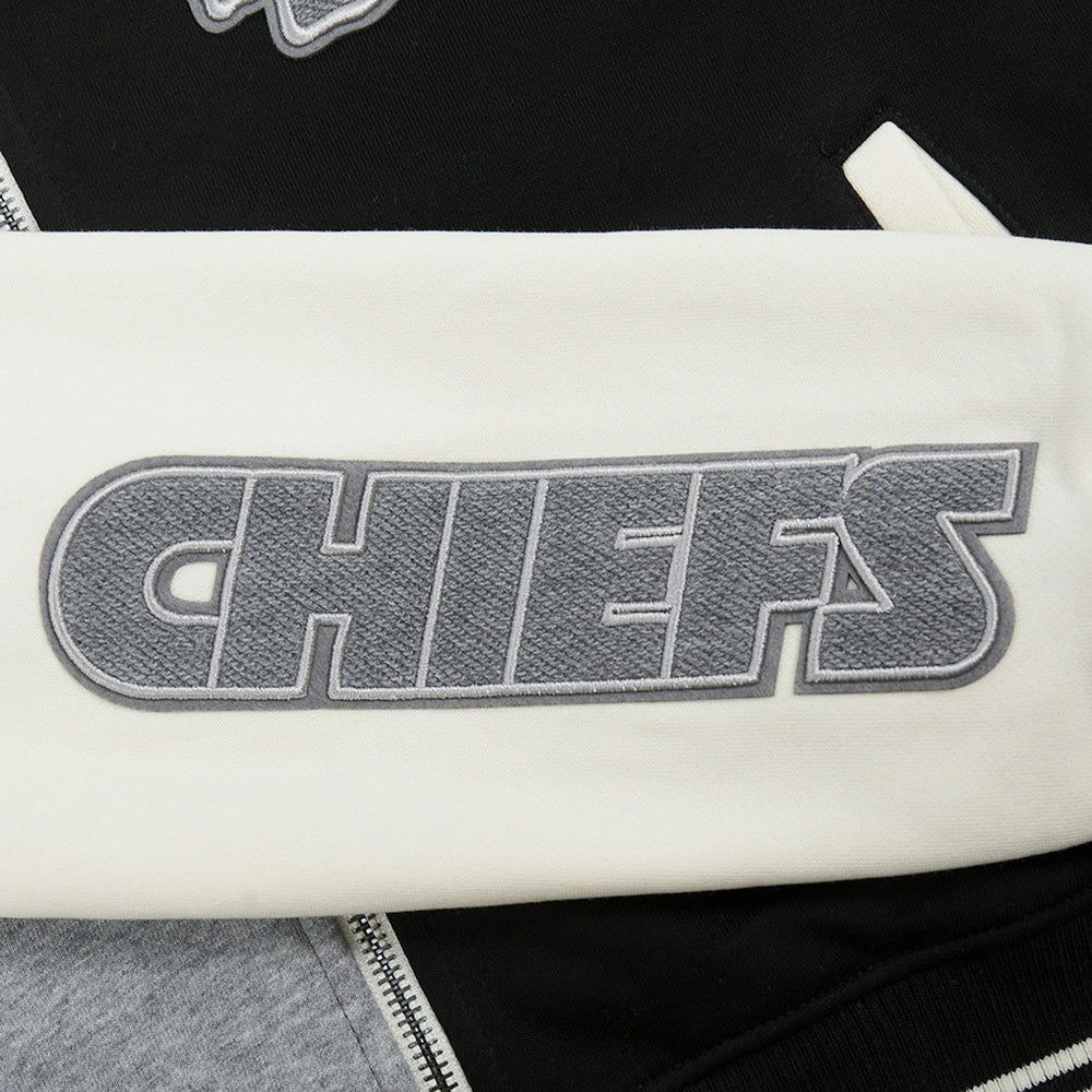 Kansas City Chiefs Pro Standard Women's Reverse French Terry Colorblock Full-Zip Hoodie Gray - NFL