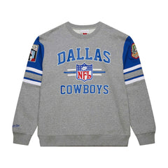 Dallas Cowboys Vintage Logo Pullover Sweatshirt Heather Gray - Mitchell & Ness