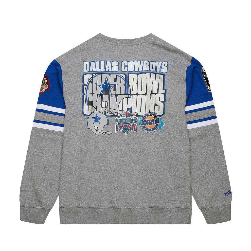 Dallas Cowboys Vintage Logo Pullover Sweatshirt Heather Gray - Mitchell & Ness