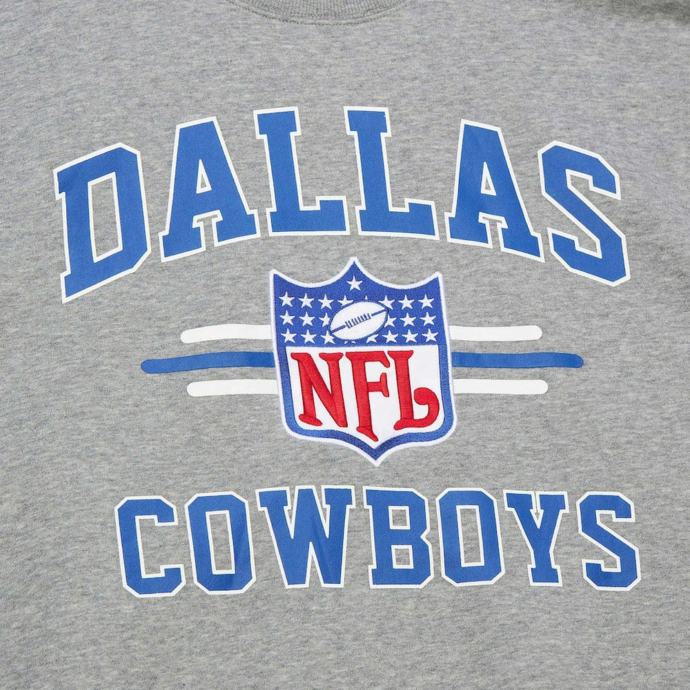 Dallas Cowboys Vintage Logo Pullover Sweatshirt Heather Gray - Mitchell & Ness