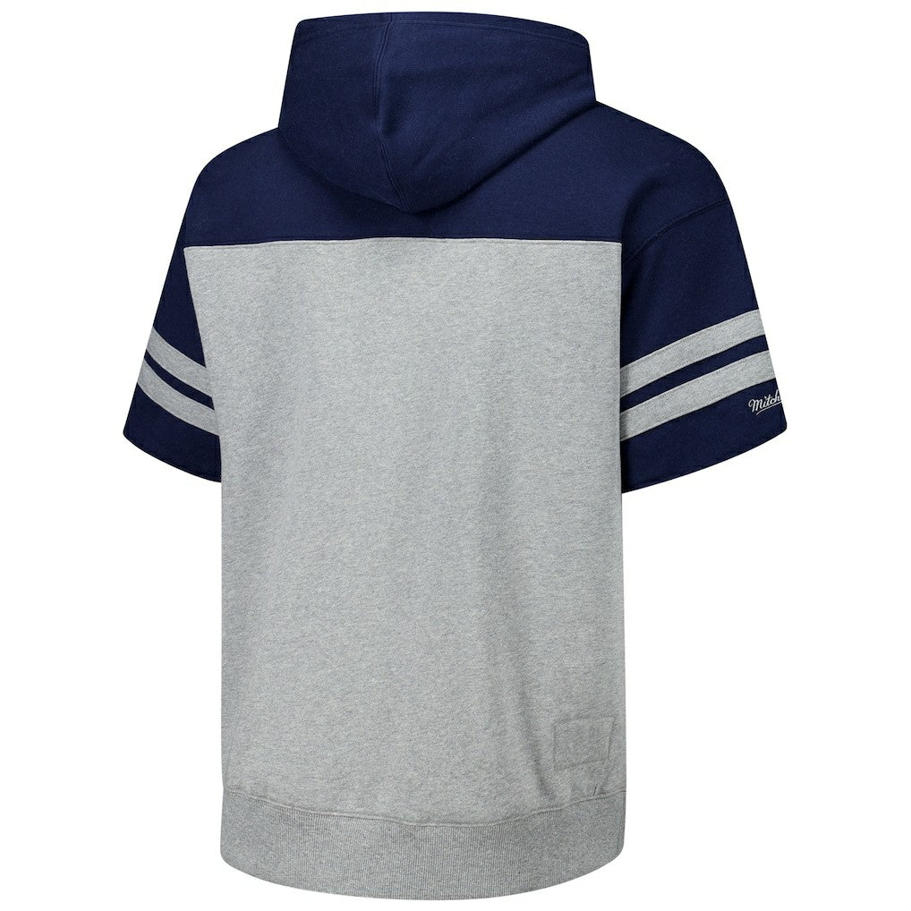 Dallas Cowboys Off Field Vintage Logo Short Sleeve Pullover Hoodie Gray - Mitchell & Ness
