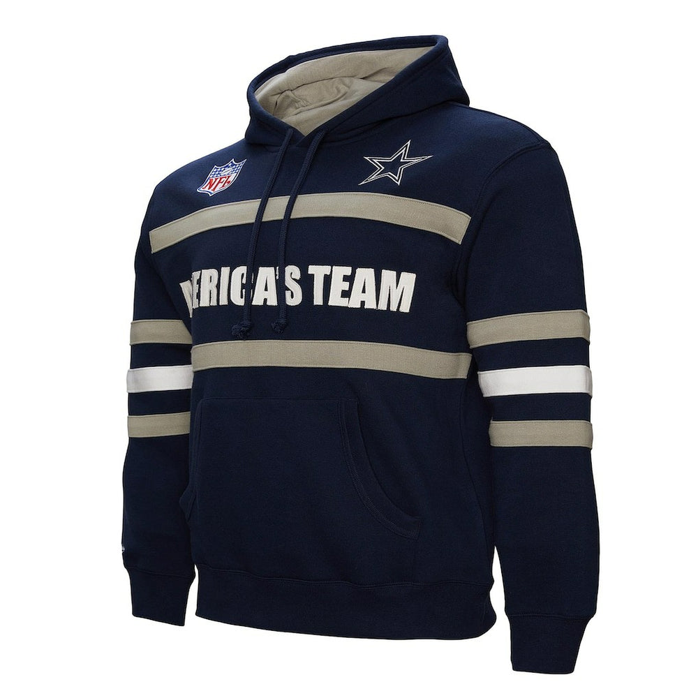 Dallas Cowboys America's Team Head Coach Pullover Hoodie Navy - Mitchell & Ness