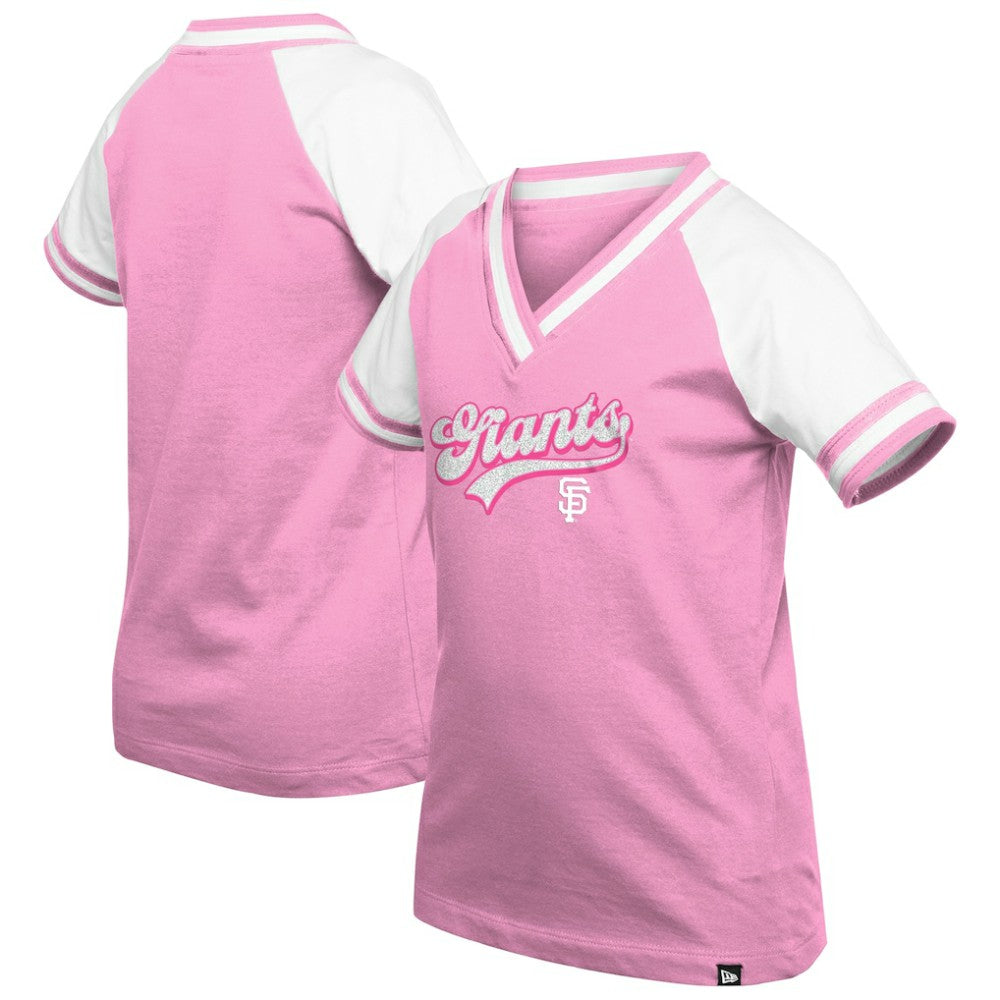 San Francisco Giants New Era Girls Youth Mommy & Me Raglan V-Neck T-Shirt Lifestyle