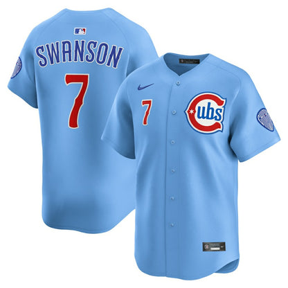 Dansby Swanson Chicago Cubs Nike 2nd Alternate Limited Player Jersey - Baby Blue | MLB Jerseys
