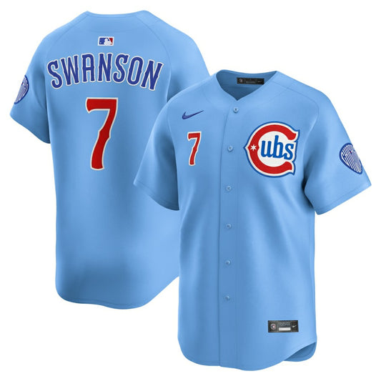 Dansby Swanson Chicago Cubs Nike 2nd Alternate Limited Player Jersey - Baby Blue | MLB Jerseys
